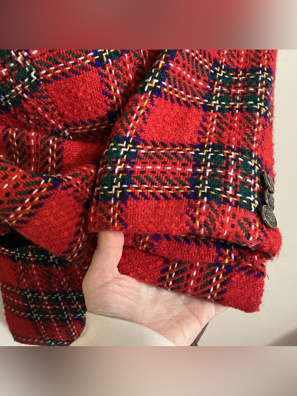 Talbots Plaid Tartan Wool Blend Blazer Jacket 10P - Picture 12 of 16